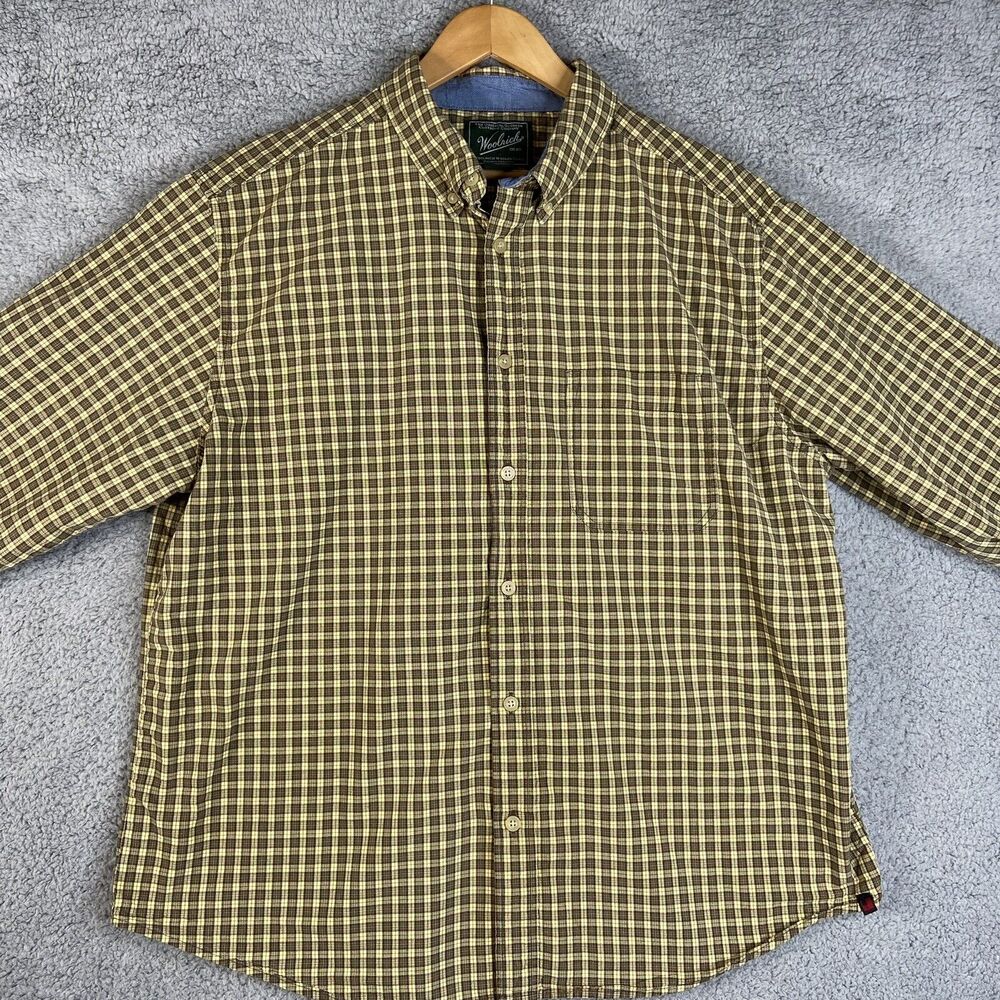 Woolrich Men’s 100% Cotton Plaid Check Shirt Size XL